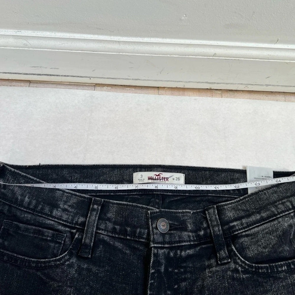 Hollister Mid Rise Skinny Jeans Size 26 Stretch Black Boiling Effect NWT - Picture 4 of 8